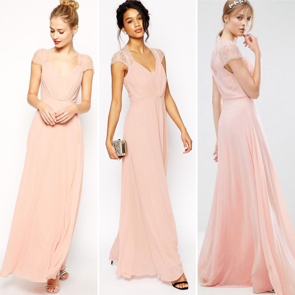 asos blush maxi dress